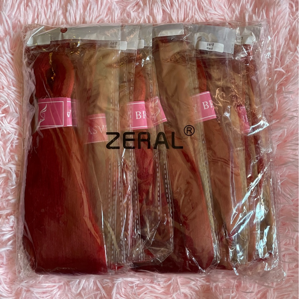 Pre-Stretched Straight Red Braiding Hair (4)